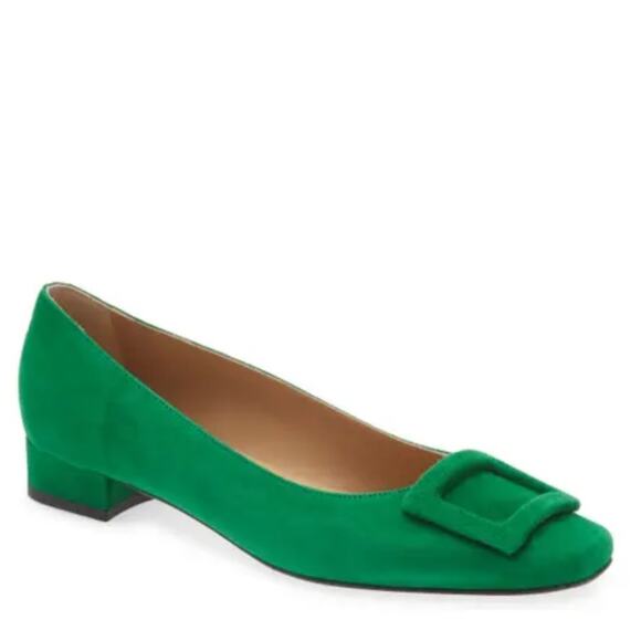 ANN MASHBURN Shoes - Ann Mashburn Suede Buckle shoe flat in Emerald Green Suede Sz 37.5
